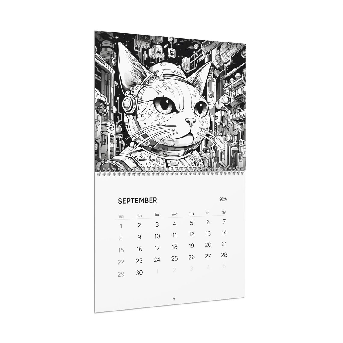 Coloring Wall Calendar 2024, 2024 Psychedelic Cats Calendar, 2024