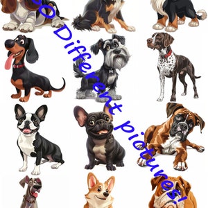 Whimsical animation style Dog clipart graphics cartoon dog PNG files