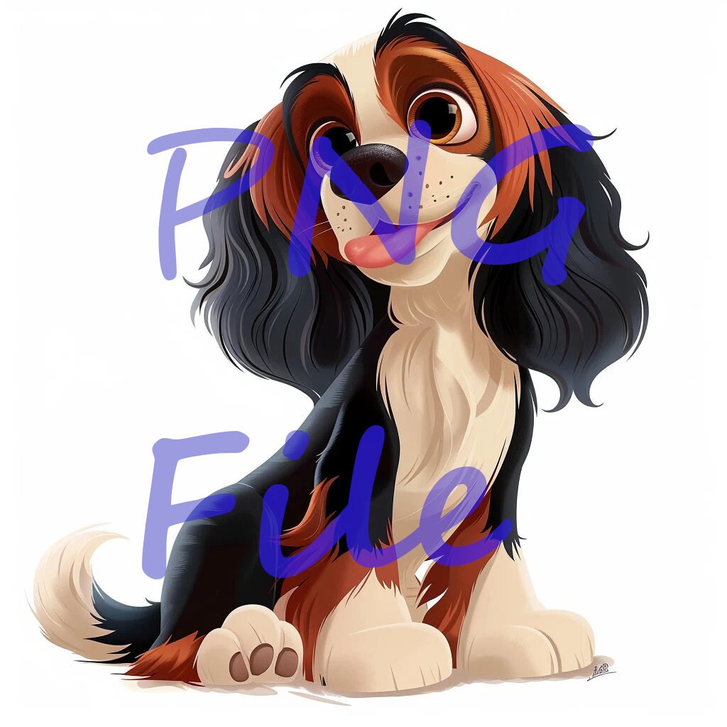 Whimsical Animation Style Dog Clipart Graphics Cartoon Dog PNG Files - Etsy