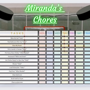 Hockey themed chore chart