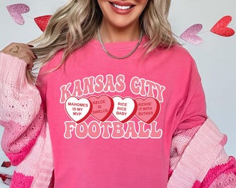 Camiseta de San Valentín del equipo de fútbol de Kansas City