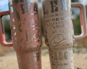 Wallen themed Engraved Tumbler with straw
