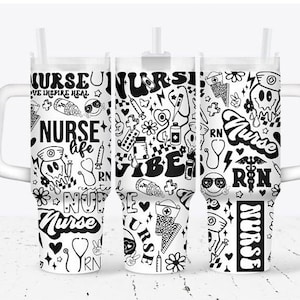 Nursing Themed Engrave file-40 oz tumbler-SVG-Digital Download