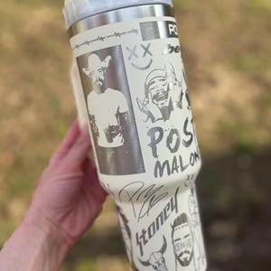 Posty themed Engraved Tumbler with straw