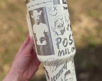 Posty themed Engraved Tumbler with straw