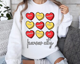 Camiseta de San Valentín del equipo de fútbol de Kansas City