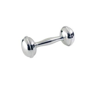 Engraved Silver Rattle, Sterling Dumbbell Rattle, Baby Gift, silver rattle