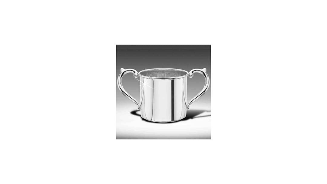 Engraved Silver Baby Cup, Doubled Handled Sterling Baby Cup Etsy