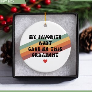 2023 Aunt Christmas Ornament for Family, Personalized Funny Auntie Ceramic Ornament, Parents Christmas Ornament, Custom Name Family Gift