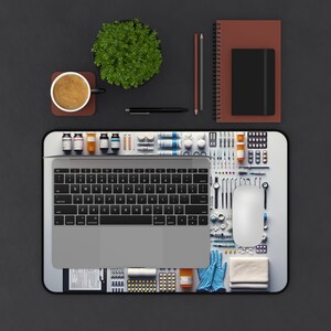 Large Desk Mat With Medical Equipment Graphics, Nurse Doctor Office ...