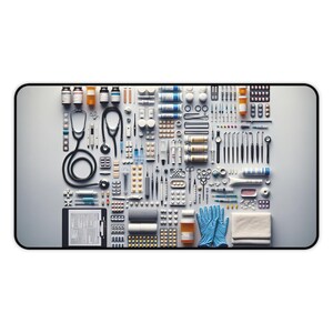Large Desk Mat With Medical Equipment Graphics, Nurse Doctor Office ...