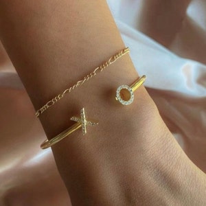 Gold XO Bangle