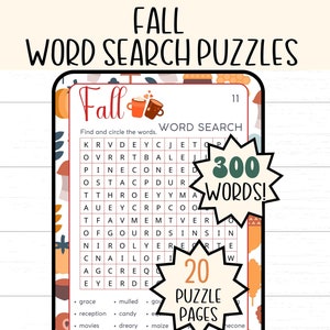 Word Search Puzzles, Fall Puzzles, Fall, Homeschool Worksheets, Word Search Puzzles Printables, Printable Puzzles, printable puzzle, Fall