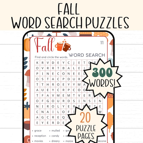 Word Search Puzzles, Fall Puzzles, Fall, Homeschool Worksheets, Word Search Puzzles Printables, Printable Puzzles, printable puzzle, Fall