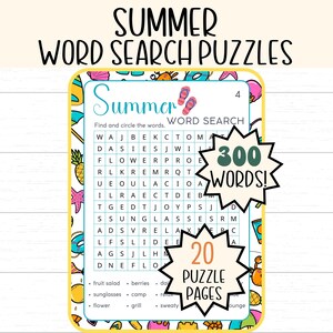 Word Search Puzzles, Summer Fun, Summer Word Search, Homeschool Worksheets, Word Search Puzzles, Printables, Printable Puzzles, Seasonal