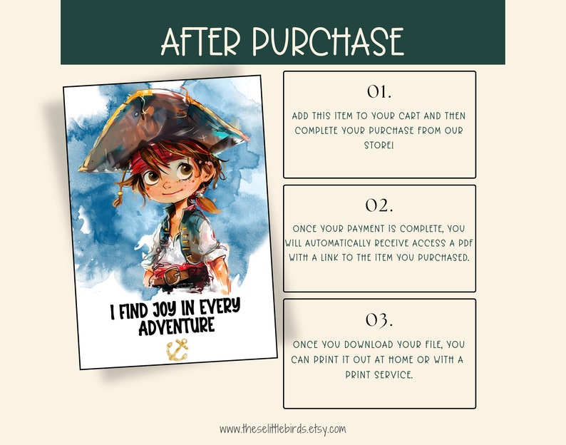 Children's Printable Affirmation Cards, Cute Positive Encouraging Pirate-themed Instant Download ...