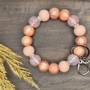 Wristlet Keychain | Keychain | Beadable Pen | Rose Gold