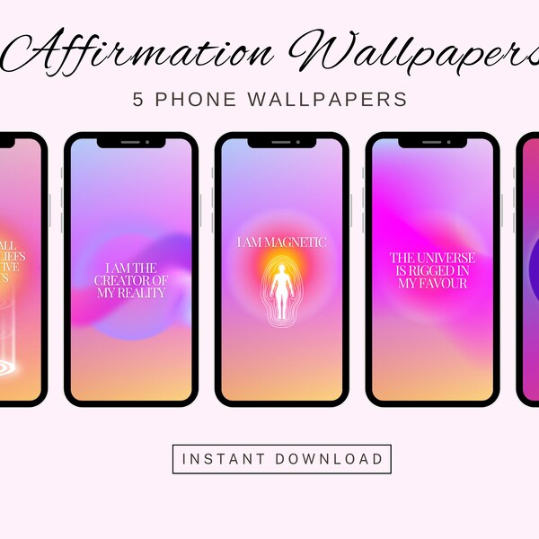 iPhone Wallpapers, Affirmation Motivational Quote, Phone Background Digital Download, Aesthetic Bundle, Motivation, Manifestation