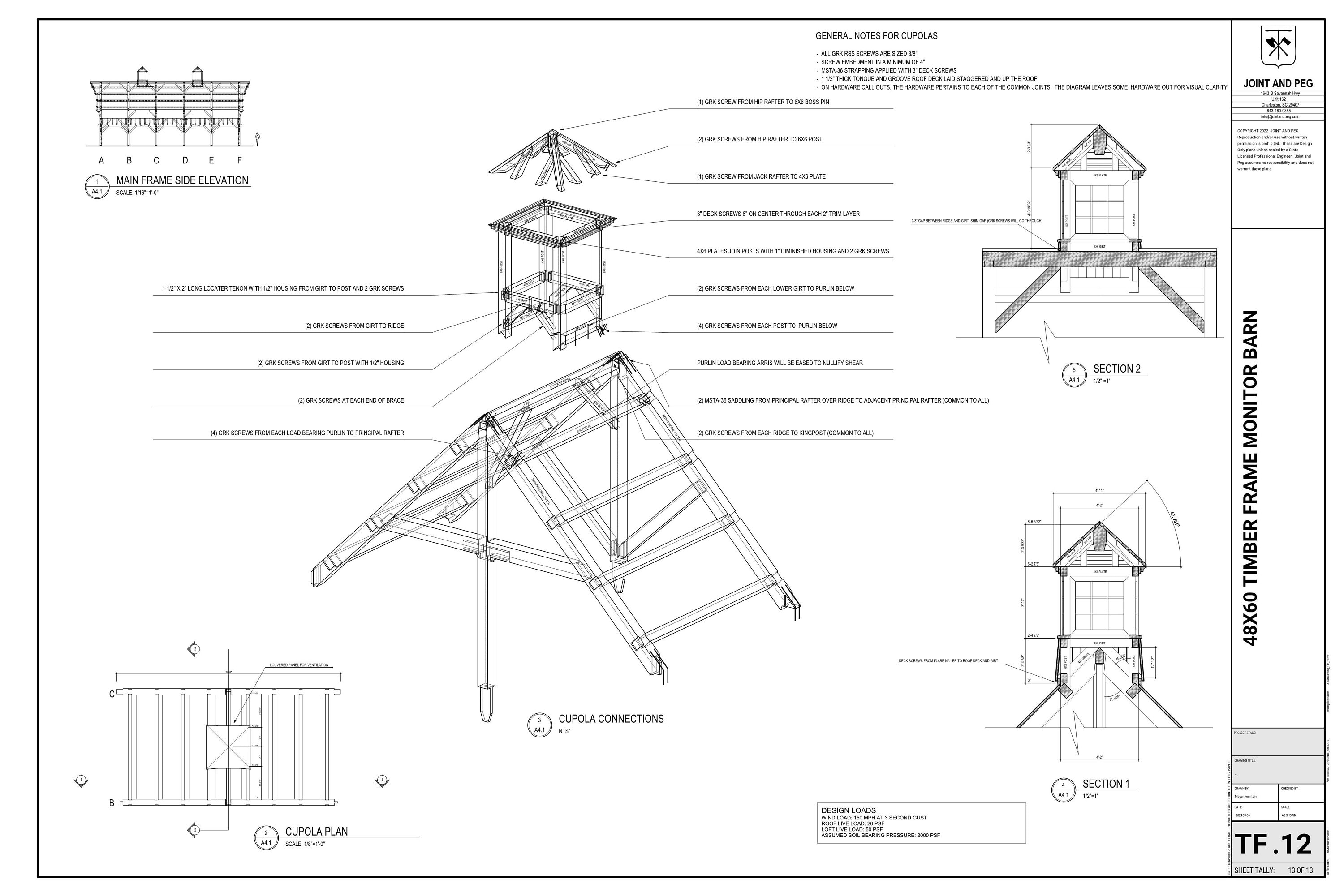 48x60 Monitor Barn Plan Etsy