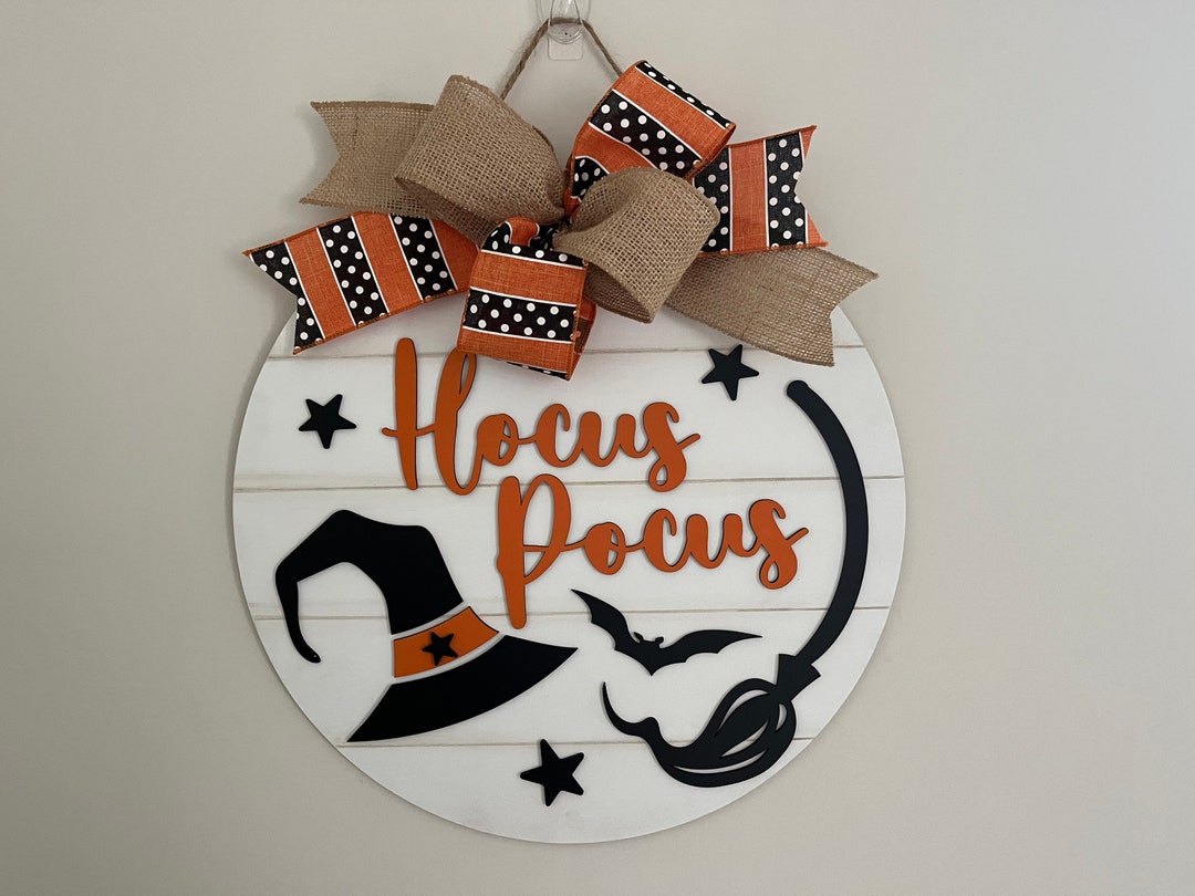 Hocus Pocus Door Hanger Halloween Door Hanger Witches Door Sign Fall ...
