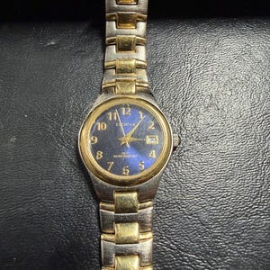 Gold Elgin II Watch with Date Display Vintage Mens Diamond Elgin Gold-tone Date/day Wristwatch  main image 4
