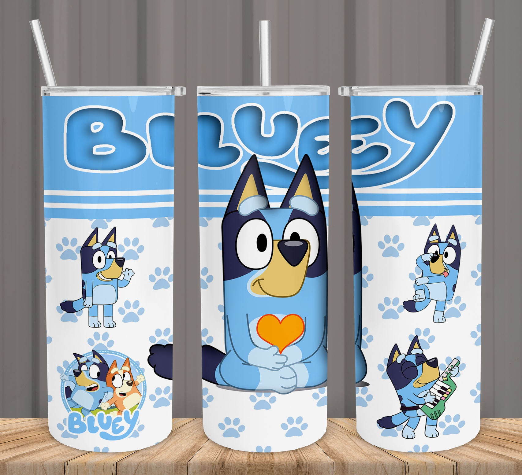 20 Bluey Flip Top Sublimation Design, 12Oz Cup Designs, Bluey