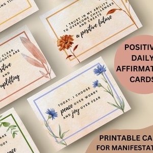 Cartes d'affirmation, amour de soi, bien-être, santé mentale, cartes flash positives, estime de soi, confiance en soi, soins de soi, ctb, cartes imprimables