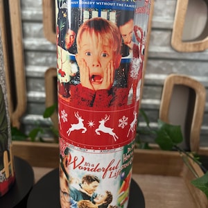 Christmas movie tumbler, 20 oz tumbler,  home alone tumbler, Charlie Brown, Christmas  story, miracle on 34th Christmas movie tumbler