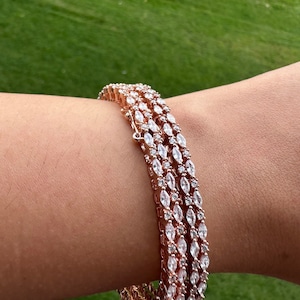 Openable CZ Rose Gold Diamond Bangles Indian Bangles CZ Bangles Pakistani Jewelry Bollywood Jewelry Rose Gold Jewelry Diamond Bangles