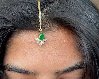 Dainty Diamond Maang Tikka Indian Jewelry Pakistani Jewelry Indian Wedding Jewelry Bollywood Jewelry Hair Jewelry Stone Tikka Modern Wedding