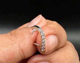 Dainty CZ Nose Ring Indian Jewelry Pakistani Jewelry Bollywood Jewelry CZ Jewelry Nose Stud Silver Nose Ring American Diamond Nose Stud