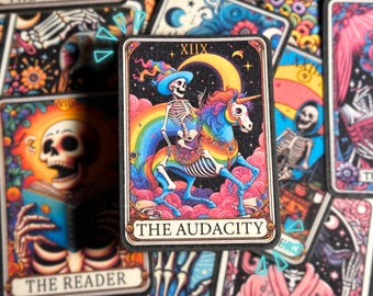The Audacity Tarot Sticker - farbenfrohe wasser- und wetterfeste Dekoration für Handy, Laptop, Auto, Kindle, Tablet & mehr!