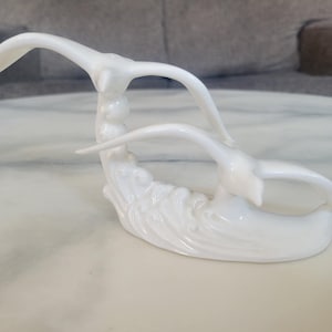 Vintage Bone China Seagulls in Flight Sculpture