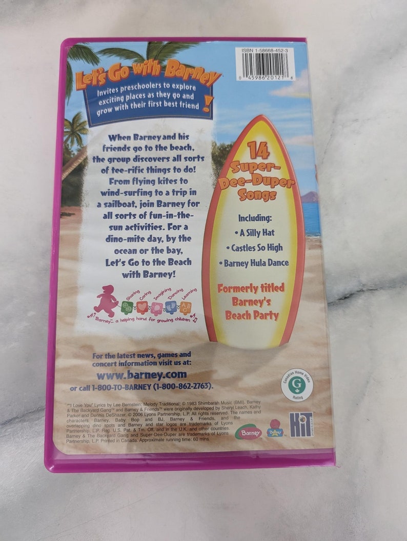 Barney Let's Go to the Beach VHS - Etsy