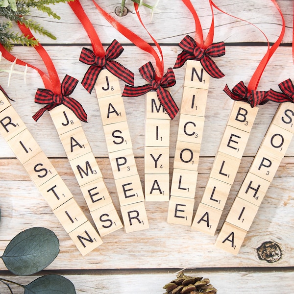 Personalized Christmas Ornament Scrabble Letter Name Ornaments Name Ornament Gift For Her Christmas 2023 Holiday Gift Christmas Gift