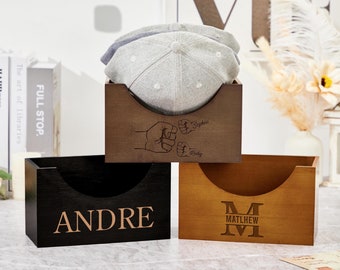 Soporte de sombrero de madera personalizado, estante de exhibición de sombrero personalizado, soporte de sombrero de béisbol, organizador de gorra, estante de almacenamiento de sombrero, regalo para papá, mejor papá de todos los tiempos
