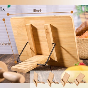 Personalized Cookbook Stand Recipe Book Holder Wooden Cookbook Holder Cookbook Display Housewarming Gifts for Couples New Home Gift image 8