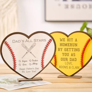 Personalized Father’s Day Baseball Softball Sign,Wooden Baseball Sign,Thank You Dad Sign,Baseball Sign for Dad,Sports Dad Gift,Gift from Kid