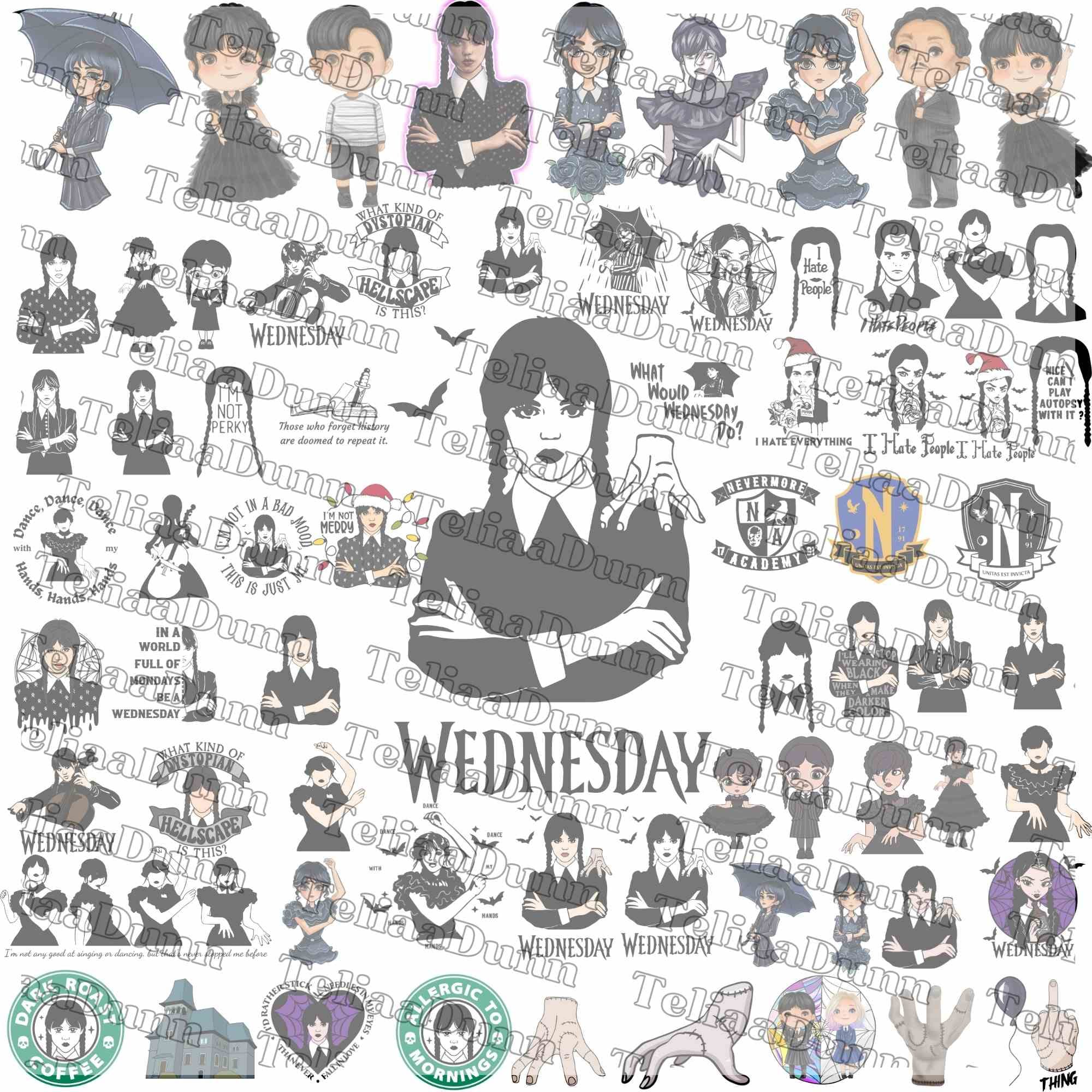 200+ Wednesday Addams svg, Addams Family svg file, Netflix series bund