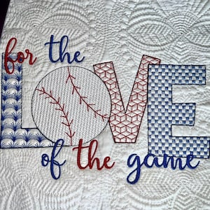 Quilted Baseball Pillow Cover: Embroidered Sports Decor