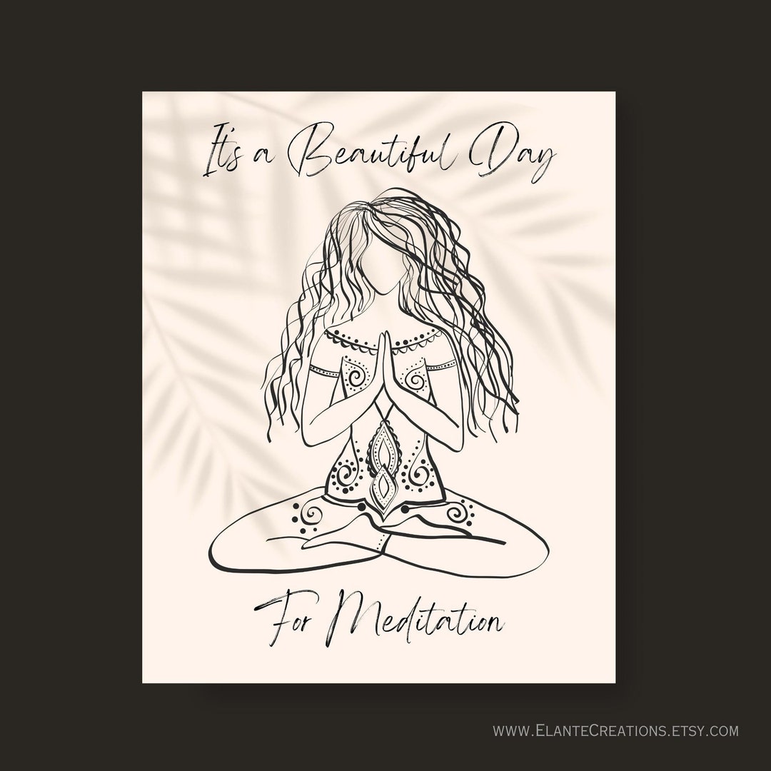 Meditation Poster - Boho Wall Art - Printable Yoga Studio - Spiritual ...