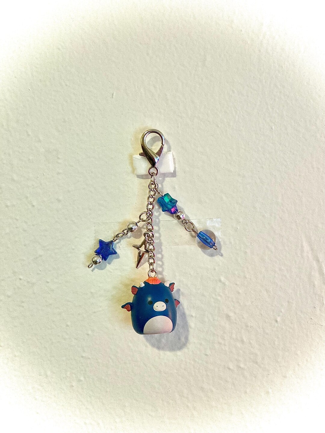 Squishmallow Keychain: Miniature Bag Charm With Star Beads - Etsy
