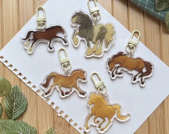 Horse Breeds | Acrylic Keychain | Mustang, Irish Cob, Fjord, and more | Gifts for Equestrians and Horse Lovers