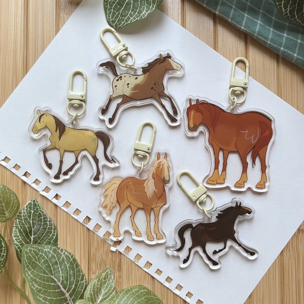 Horse Breeds | Acrylic Keychain | Appaloosa, Suffolk Punch, Haflinger, and more | Gifts for Equestrians and Horse Lovers