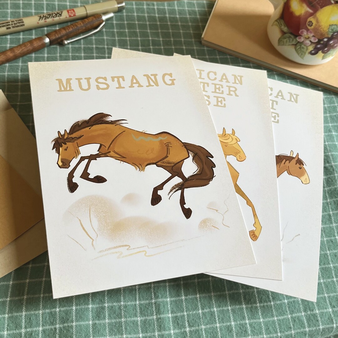 Horse Breeds Print Quarter Horse, Mustang, Paint Horse Gifts for