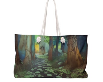 Storybook Forest Carryall Tote Bag Weekender Beautiful Gift Colorful Large Overnight Bag