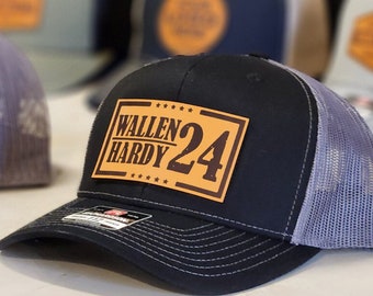 Morgan Wallen Hardy 24 Hat, Leather Patch Trucker Hat, Snapback Hat, Wallen Hardy 2024, Country Music, Richardson 112