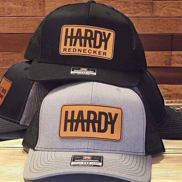 Hardy Leather Patch Hat, Trucker Hat, Country Music, Rednecker, Snapback Hat, Richardson 112