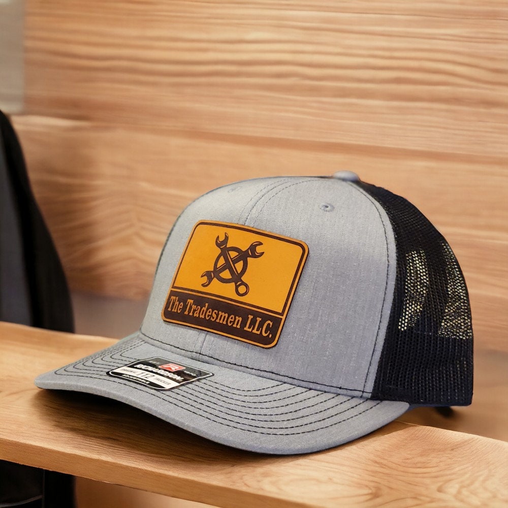 Custom Trucker Leather Patch Hat, Personalized Logo, Company Business Logo,  Custom Bulk Hats, Snapback Hat, Richardson 112 