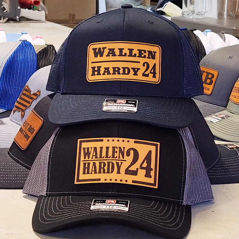 Wallen Hardy 24 Hat, Leather Patch Trucker Hat, Snapback Hat